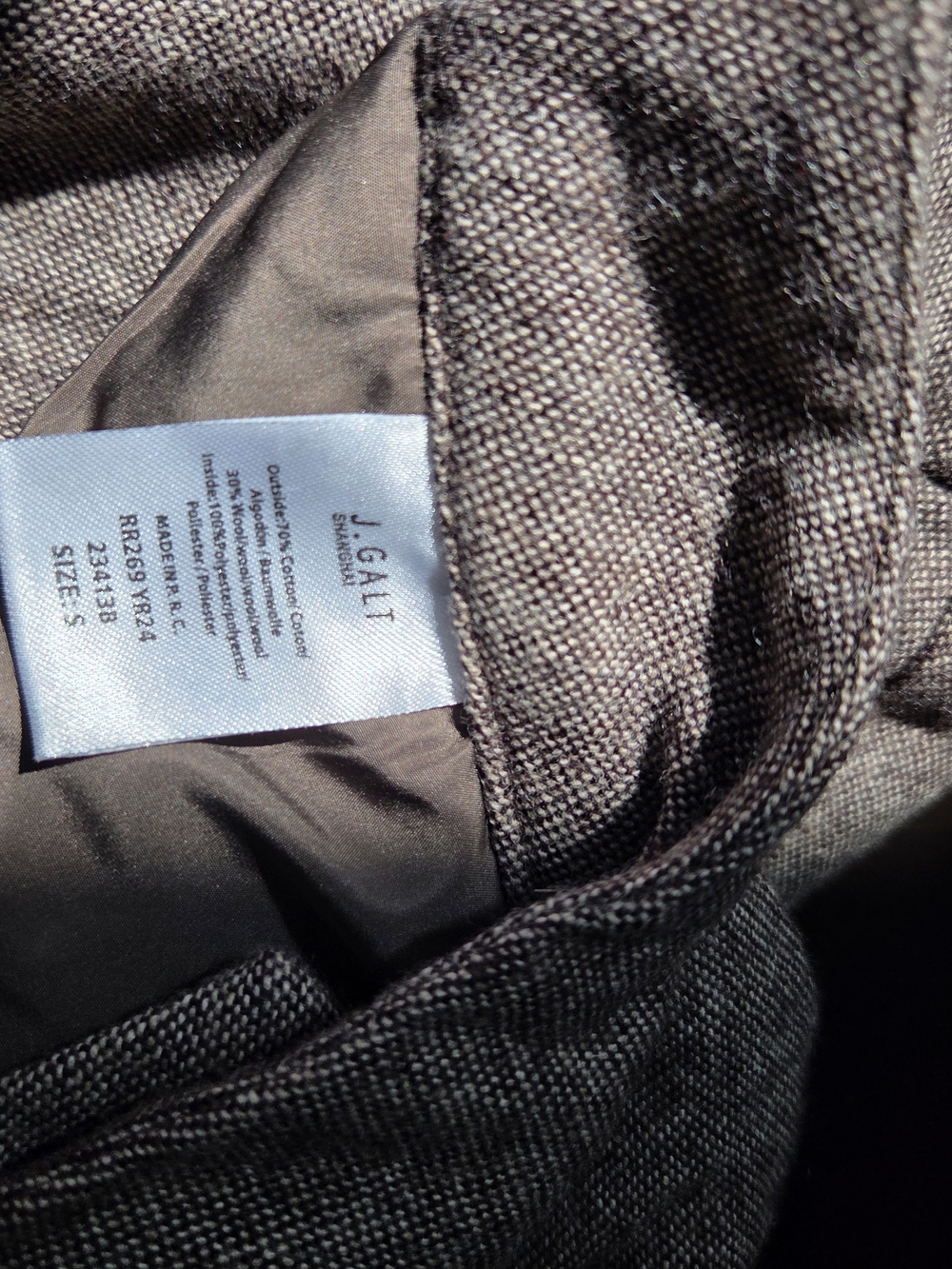 John Galt (Brandy Melville) brown tweed wide-leg trousers (size OS) 0-4 - Picture 3 of 5